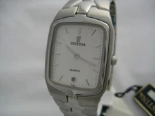 NEW WITH BOX NICE WATER RESISTANT STAINLESS STEEL MEN'S FESTINA WATCH WITH DATE