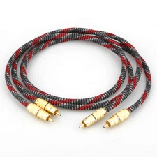 1pair OFC Silver Plated Wire Shielding HIFI Audio RCA Cable Interconnect Cable