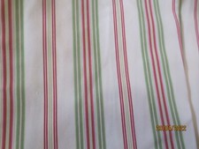 5 cuts 26 x 26" Cushion Home Decor Fabric Red Green stripes on Beige Plus strips