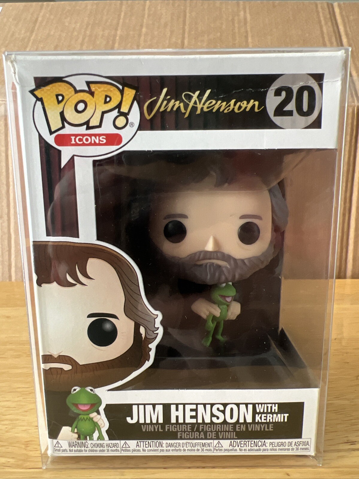 Funko Pop Jim Henson Con Kermit #20 Usado Protector Incluye Caja Daños