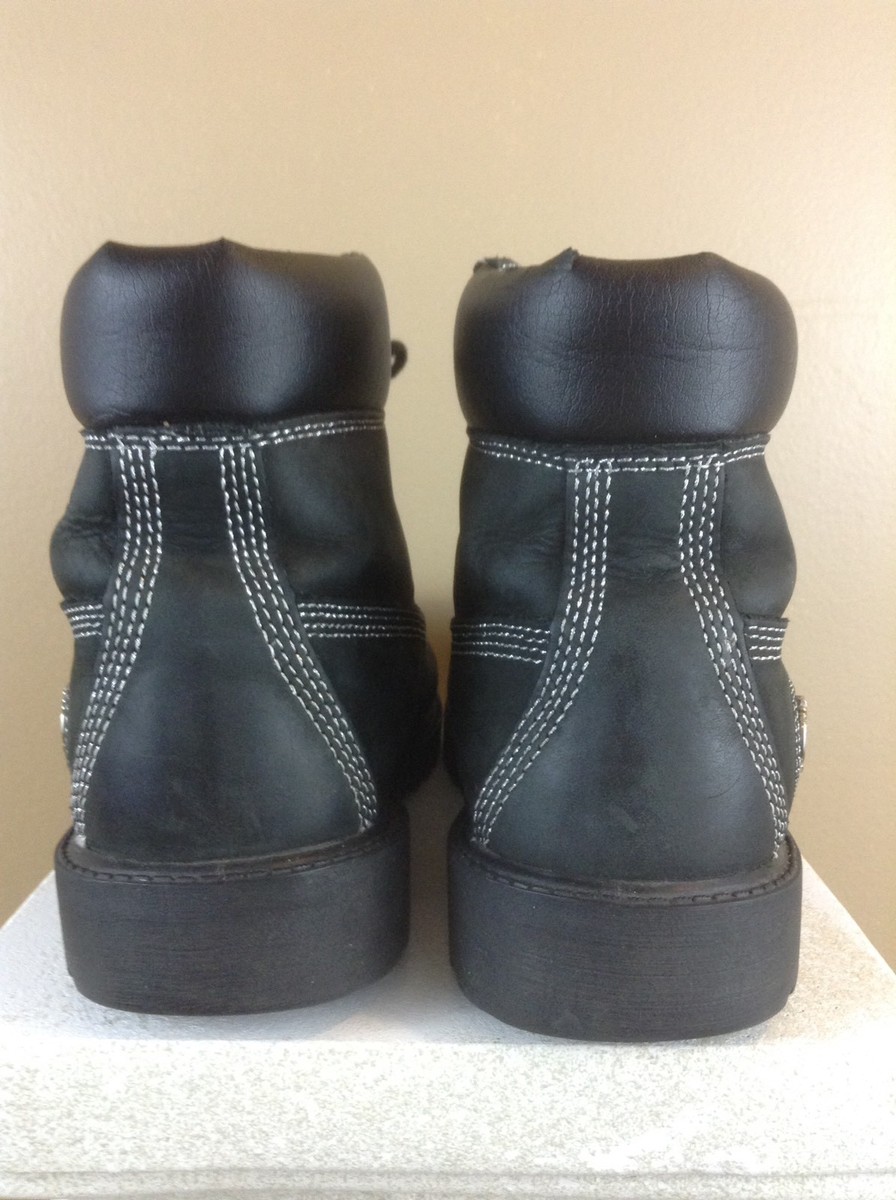 Timberland Silver Stitched Premium Boots Black Mens Sz 5.5  display picture 1