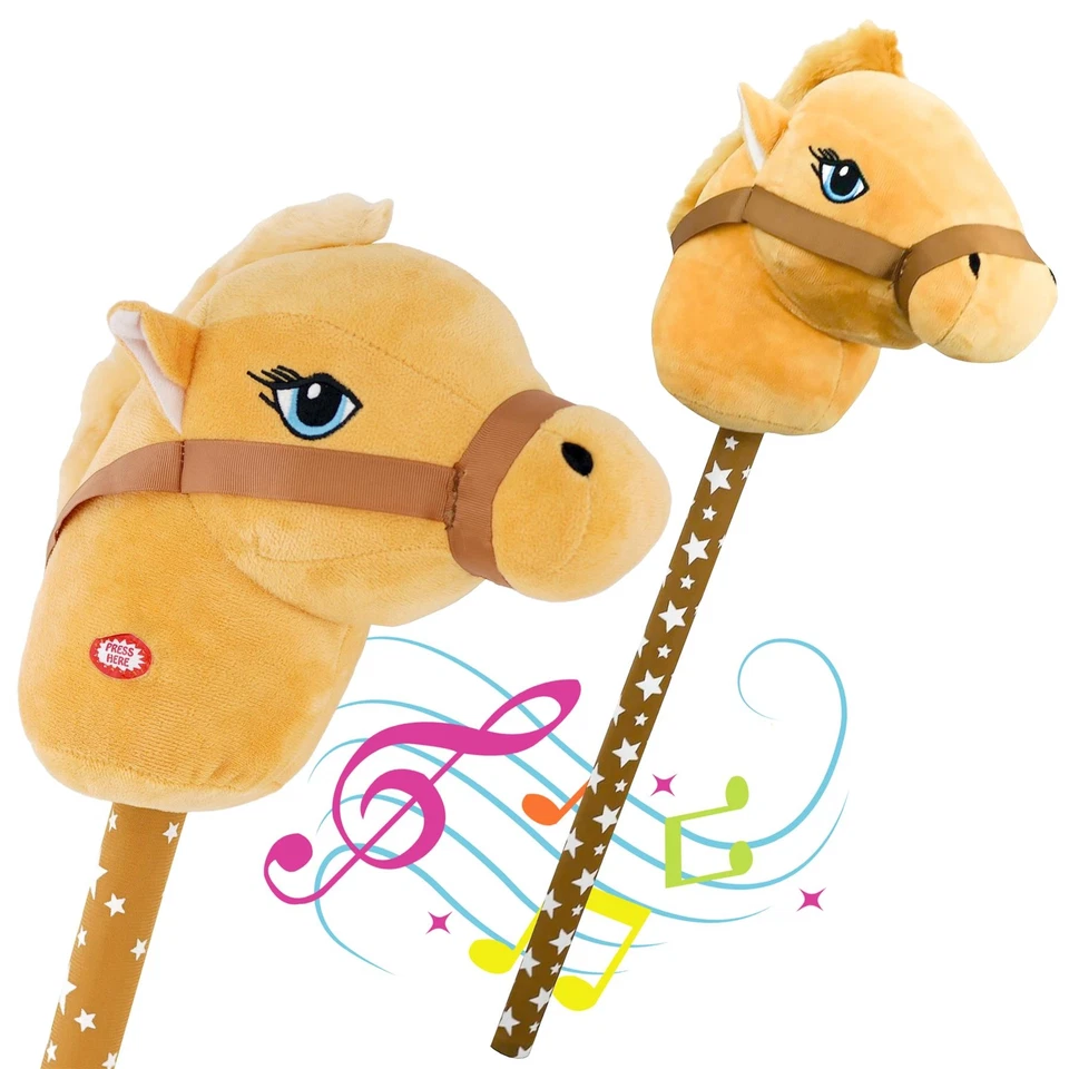 Hobby Horse Kids Brown Childrens Horse Toy with Galloping Neighing Sounds