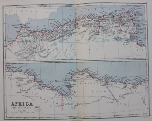 original antique map north africa, 'africa septentrionalis', edward weller, 1877 image 3