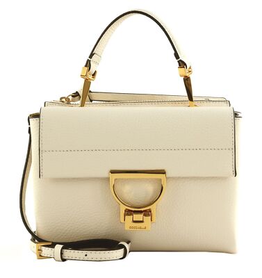 COCCINELLE Arlettis Handbag Grainy Leather Umhängetasche Tasche Blanco creme