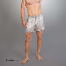One Men's 100 Pure Silk Boxers by Linda Hartman Size XX-Large Platinum