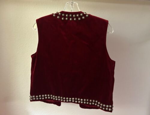 Vintage DOUBLE D RANCH Samt weinrot silber Nieten WESTE Gr. SMALL Damen - Bild 11 von 14