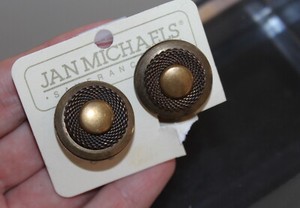 earring artsy funky michaels braided roundel sf brass detailed jan estate clip