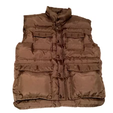 Vintage Stans Stuff Goose Down Vest Men's M Brown Duck Hunt Retro Made In USA