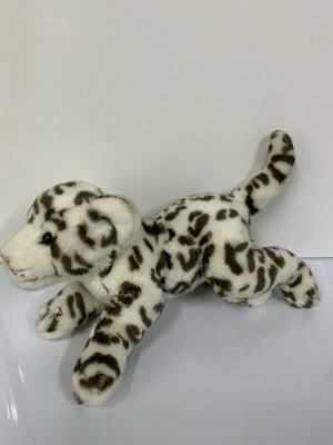 Animal Alley Realistischer Leopard Plüsch Baby Weiß Schneeleopard Realistisch Kuschelig
