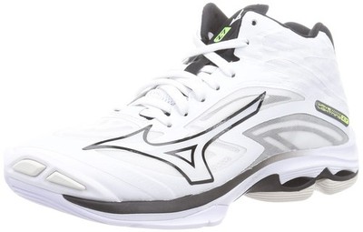 MIZUNO V1GA2250 Wave Lightning Z7 Mid Volleyball Shoes White/Black 10.2 inches