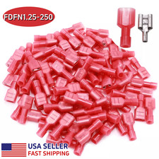 Red Nylon Female Spade Connector 22-16AWG Quick Disconnect Crimp Wire Terminals
