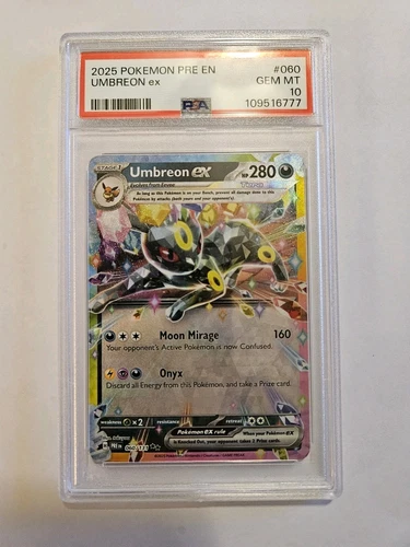 2025 POKEMON PRE EN-PRISMATIC EVOLUTIONS #060 UMBREON EX PSA 10