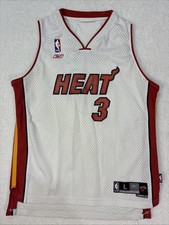 Dwayne Wade Miami Heat Reebok Jersey Mens Large 2 White Sewn Stitched Authentic
