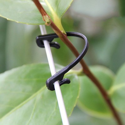 Durable Reusable Garden Plant Fixing Ties Black PP Gardening Cable Support Clips