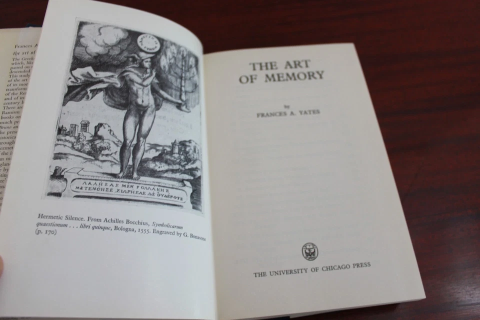The Art of Memory by Frances A Yates 1972 Hardcover DJ - Image 2 of 3