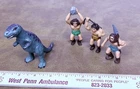 Vintage 1980's small set HG Toys T-rex with the 3 ultra rare cavemen