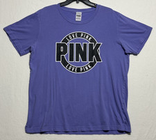 Victoria  s Secret Love Pink Logo Women's Lavender Night Pajama TShirt Size L