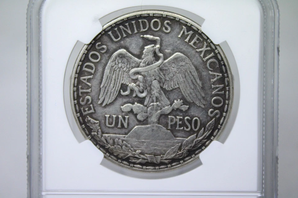 1913 Mexico Peso Silver Caballito NGC AU Details Reverse Scratched #3021 - Image 4 of 4