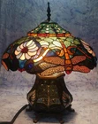 Beautiful Heavy Vintage Tiffany Style Dragonfly Table Lamp / VGC