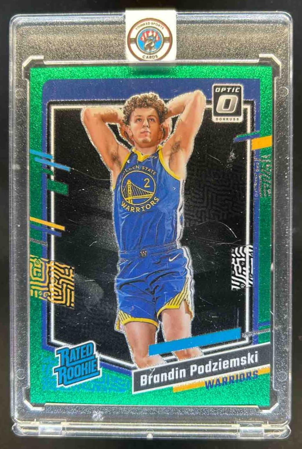 2023-24 Donruss Optic Brandin Podziemski Green Glitter Rated Rookie #75/77