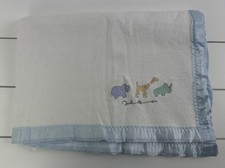 vintage CARTER'S John Lennon Baby Blanket Lovey Fleece Satin Trim USA made