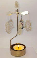 Rotary Candle Holder Spinning Candleholder Metal Small Gift (Owl)