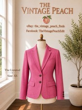 The Limited Pink Textured Blazer Jacket XS Mod Medallion Lined Two Button Sharp