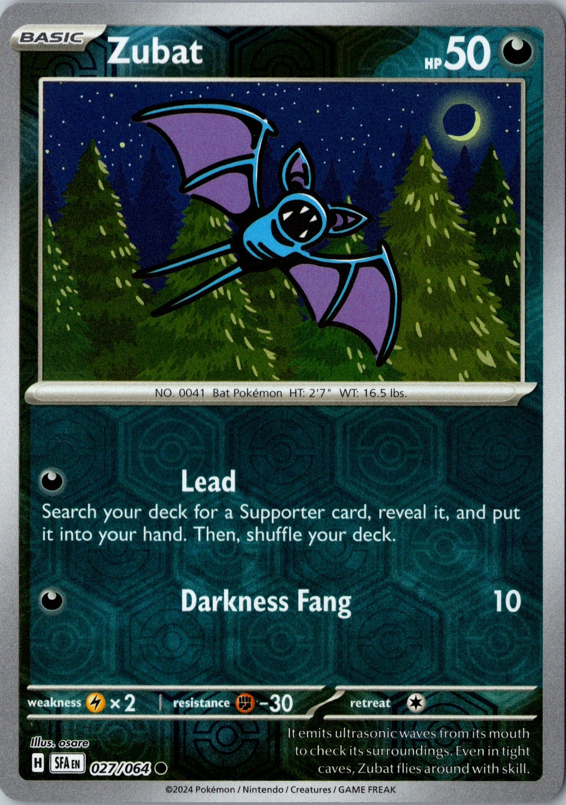 Zubat Reverse Holo Common SV: Shrouded Fable 027/064 NM