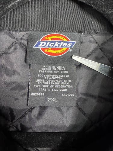 Vintage Dickies Jacke Herren 2XL schwarz Canvas Reißverschluss Arbeit Eisenhower Bomber Mechaniker - Bild 15 von 21