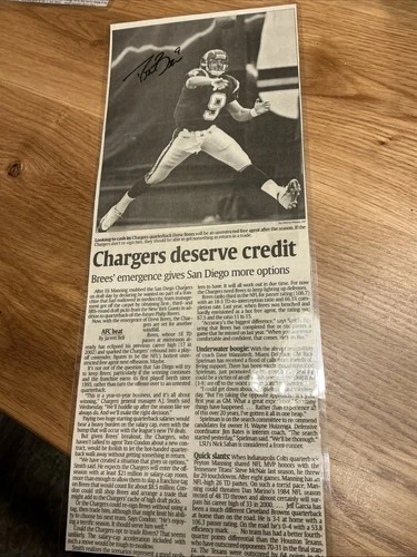 Drew Brees Autographed Newspaper Saints 1st Ballot HOF