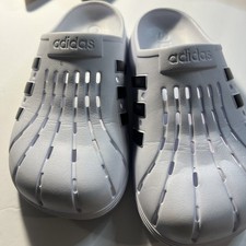 adidas Adilette Clog Unisex Sandals - Cloud White/Core Black Men s 7/ Women s 8
