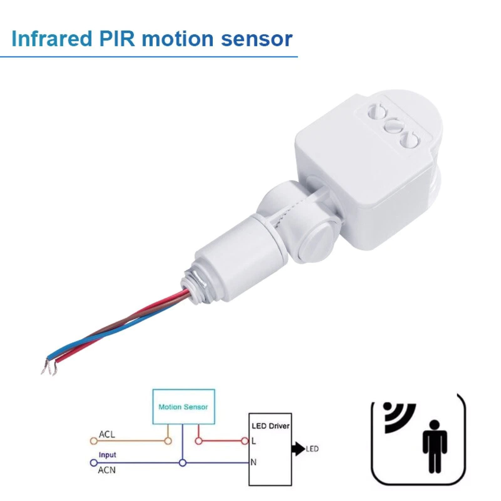 2pcs PIR Motion Sensor Switch Wall Light Switch Delay Time: 5s~8min (Adjustable)