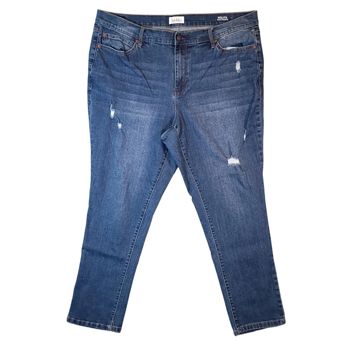 Jean Femme Exte Boyfriend Distressed - Taille 28 (42) - Occasion Très Bon État