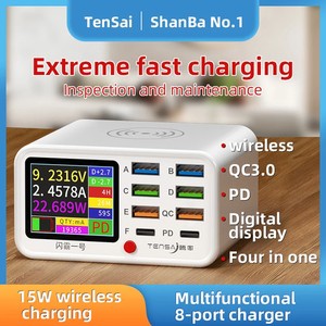 TENSAI ShanBa No.1 65W USB Type C Charger Station Wireless Charing Fast 8 Ports