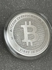 Bitcoin 1 Troy Oz .999 Fine Silver Round In Capsule