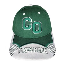 Pikes Peak Colorado Hat Cap Elevation 14,115 Green/White Embroidered Adjustable