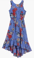 🔥 $138 Vince Camuto Floral Sleeveless Smocked High Low Dress Sz 12P 🔥