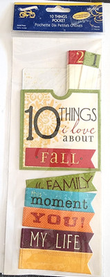 10 Things I Love About Fall Pocket Family Life Glitter Accents Journaling Cards