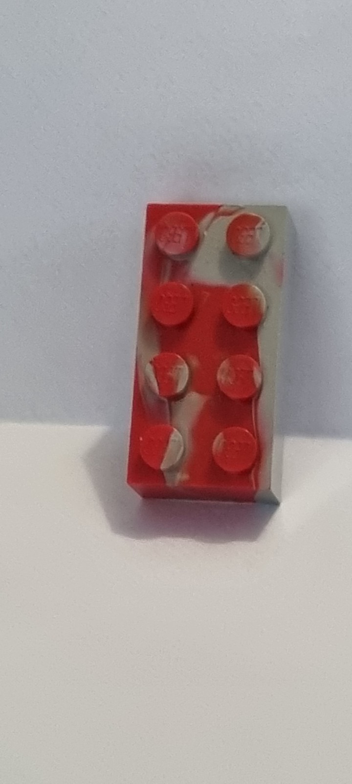 Grangemouth Lego Factory Test-mould Marbled Red + Gray Brick Unique 1970 lot12