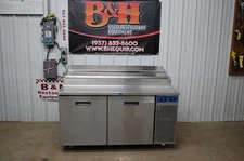 Randell 8260N-290 2 Door Raised Rail 60" Pizza Prep Table Refrigerator Cooler 5'