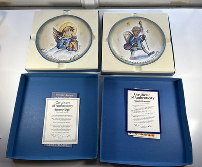 2 Schmid Berta Hummel Inspired Christmas Plates 1982 & 1985 With Boxes
