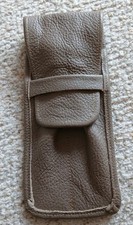 Twin Tan Pen Pouch. Good Condition.  Leather-look material.