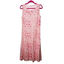 Women's Animal Print Pullover Sleeveless Pink Midi/Maxi Dress Size Small