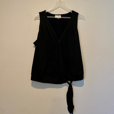 Universal Thread Black Wrap Tank Top XL Tie Hem Sleeveless