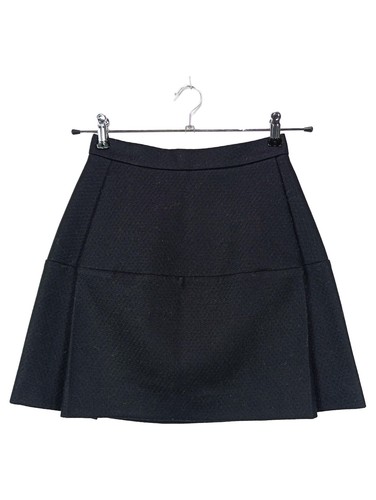 Mini-jupe M&S Femme – Noire à Pois, Taille 6, Polyester, Très Bon état