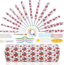 Looen Crochet Hooks Set, 14 Sizes 2.25mm B -10mm N Ergonomic Handle for Arthrit