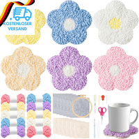 Watinc 22 StüCk Craft Punch Needle Untersetzer Kit Blume Diy Handwerk Stickerei