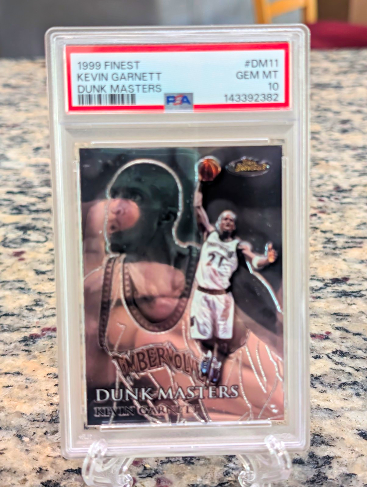 1999-00 TOPPS FINEST DUNK MASTERS KEVIN GARNETT #DM11 TIMBERWOLVES /750 PSA 10