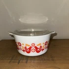 Vintage Pyrex 473 Friendship Birds 1 Qt Casserole Dish w Glass Lid