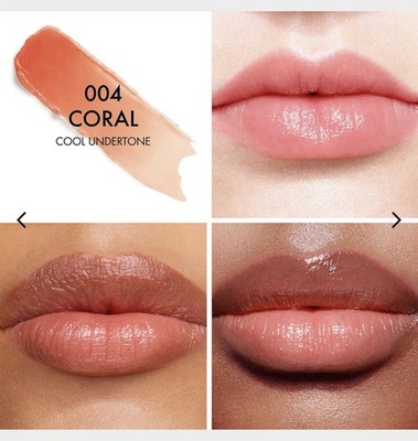 Dior Sheer Lipstick Stick 004 Coral Shade Cool Undertone Sheer Effect